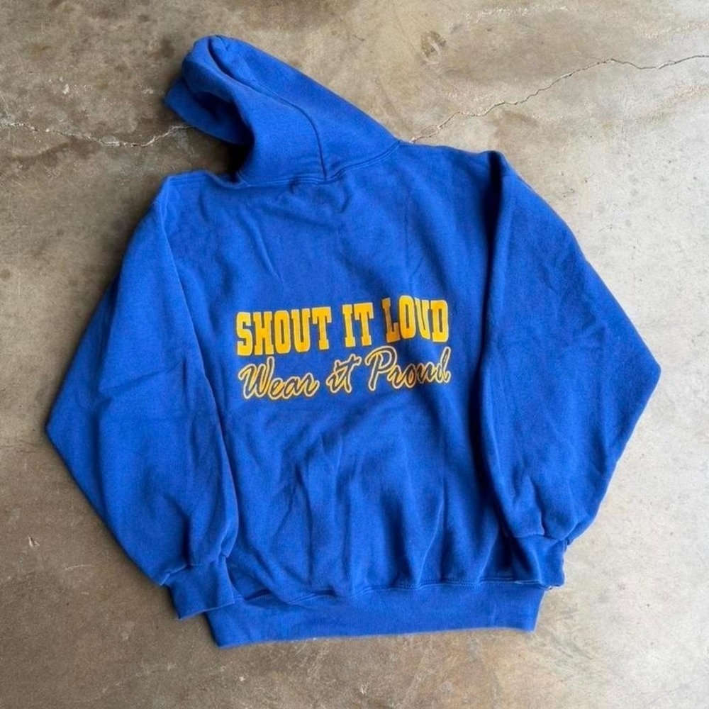 Vintage 90s Russell Athletic blue vintage cheerleading hoodie - Picture 4 of 7